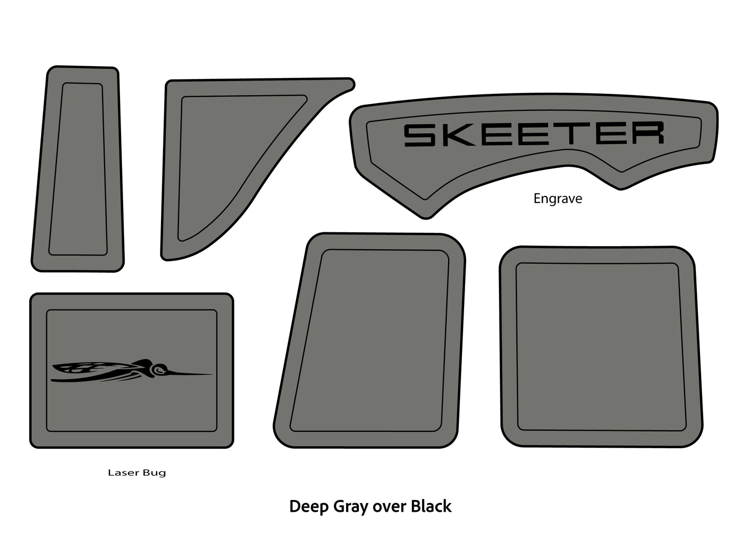 Dura-Deck Skeeter 20i eva foam accessory pad set in power gray over black