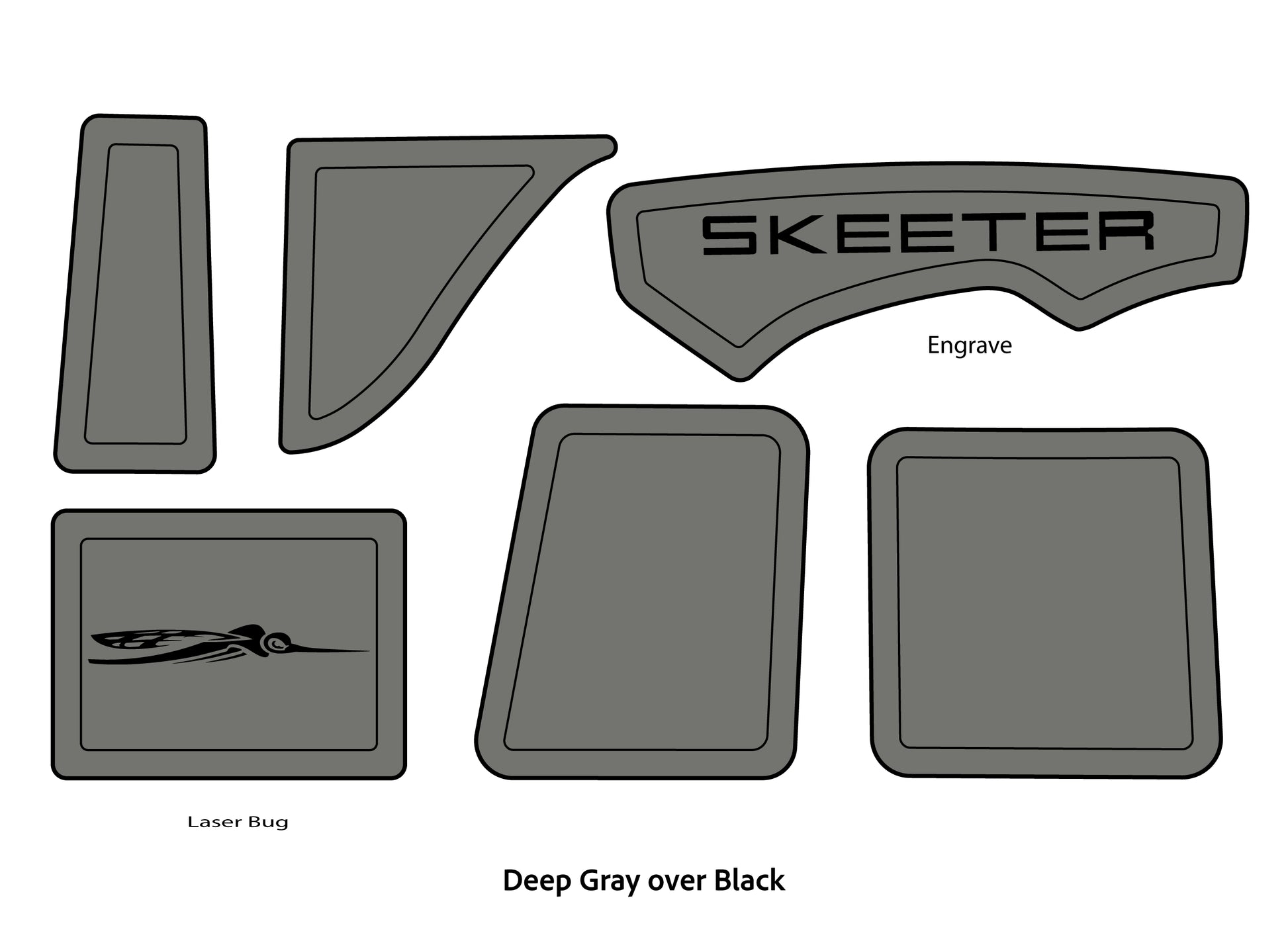 Dura-Deck Skeeter 20i eva foam accessory pad set in power gray over black