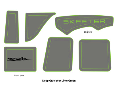 Dura-Deck Skeeter 20i eva foam accessory pad set in deep gray over lime green