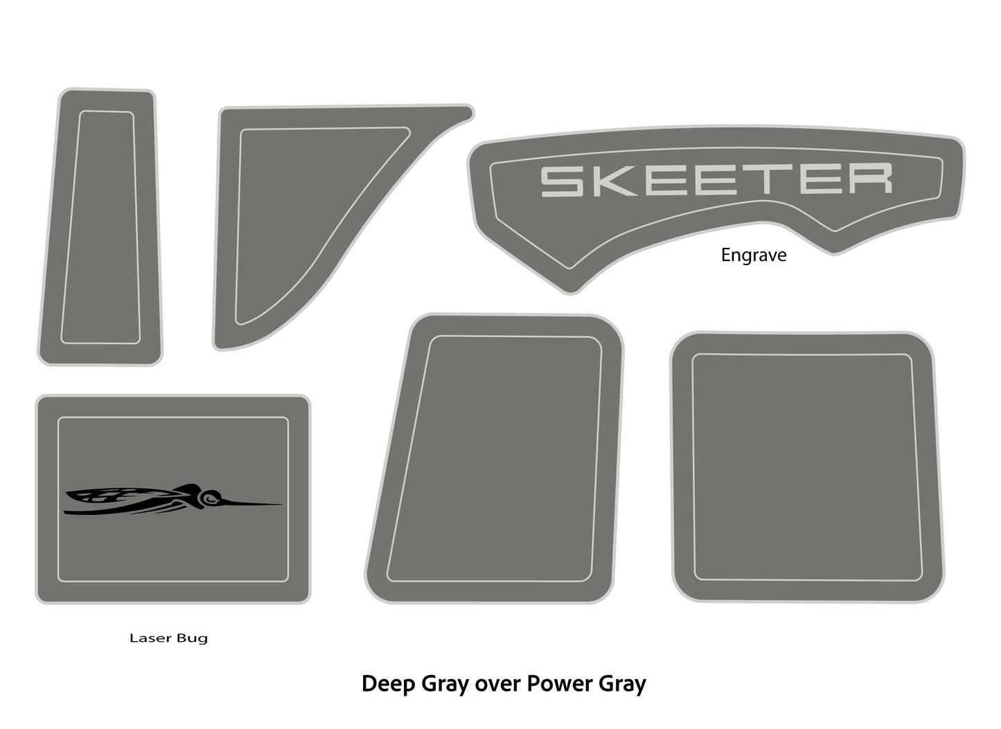 Dura-Deck Skeeter 20i eva foam accessory pad set in deep gray over power gray