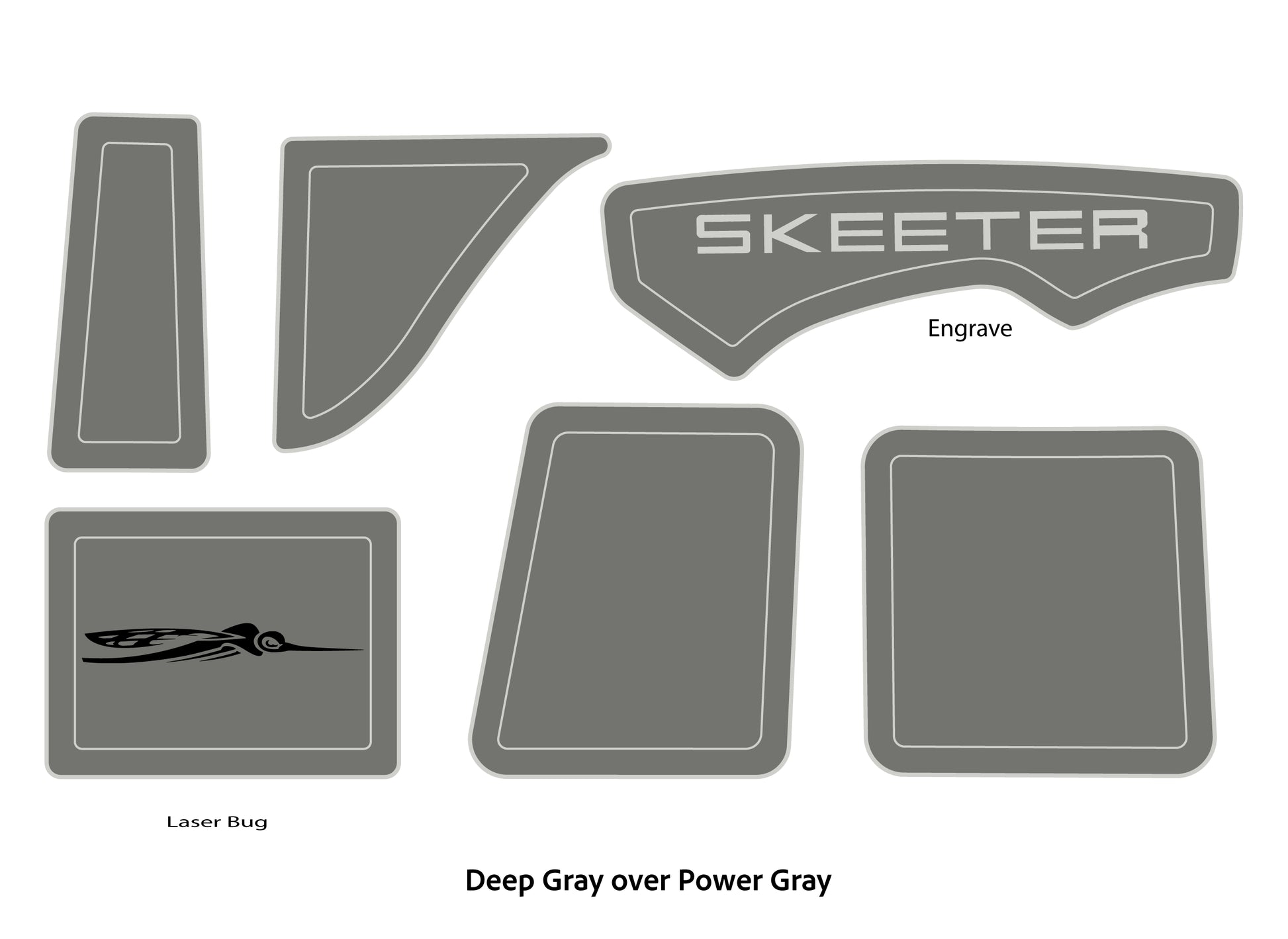 Dura-Deck Skeeter 20i eva foam accessory pad set in deep gray over power gray