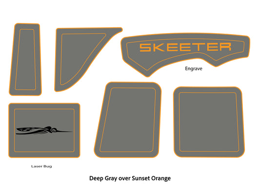 Dura-Deck Skeeter 20i eva foam accessory pad set in deep gray over sunset orange
