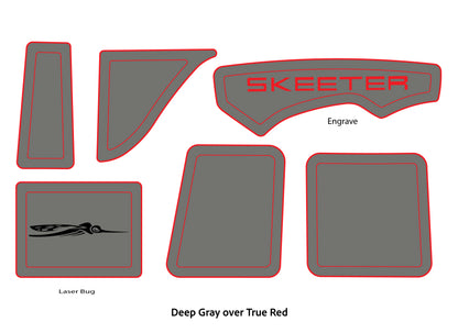Dura-Deck Skeeter 20i eva foam accessory pad set in deep gray over true red
