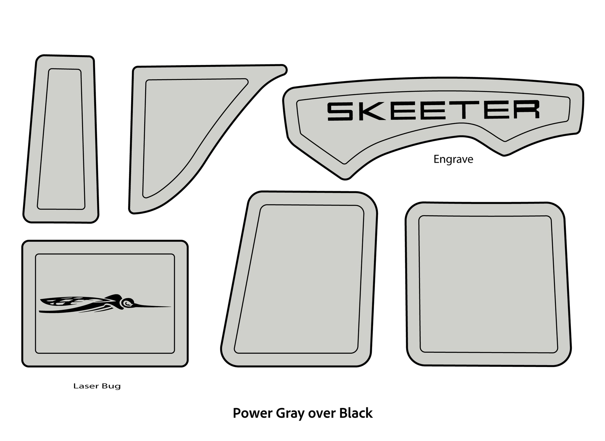 Dura-Deck Skeeter 20i eva foam accessory pad set in power gray over black