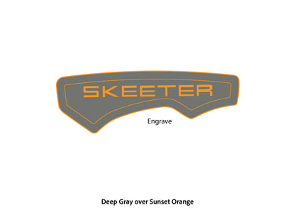 Dura-Deck Skeeter custom eva foam bow pad in deep gray over sunset orange