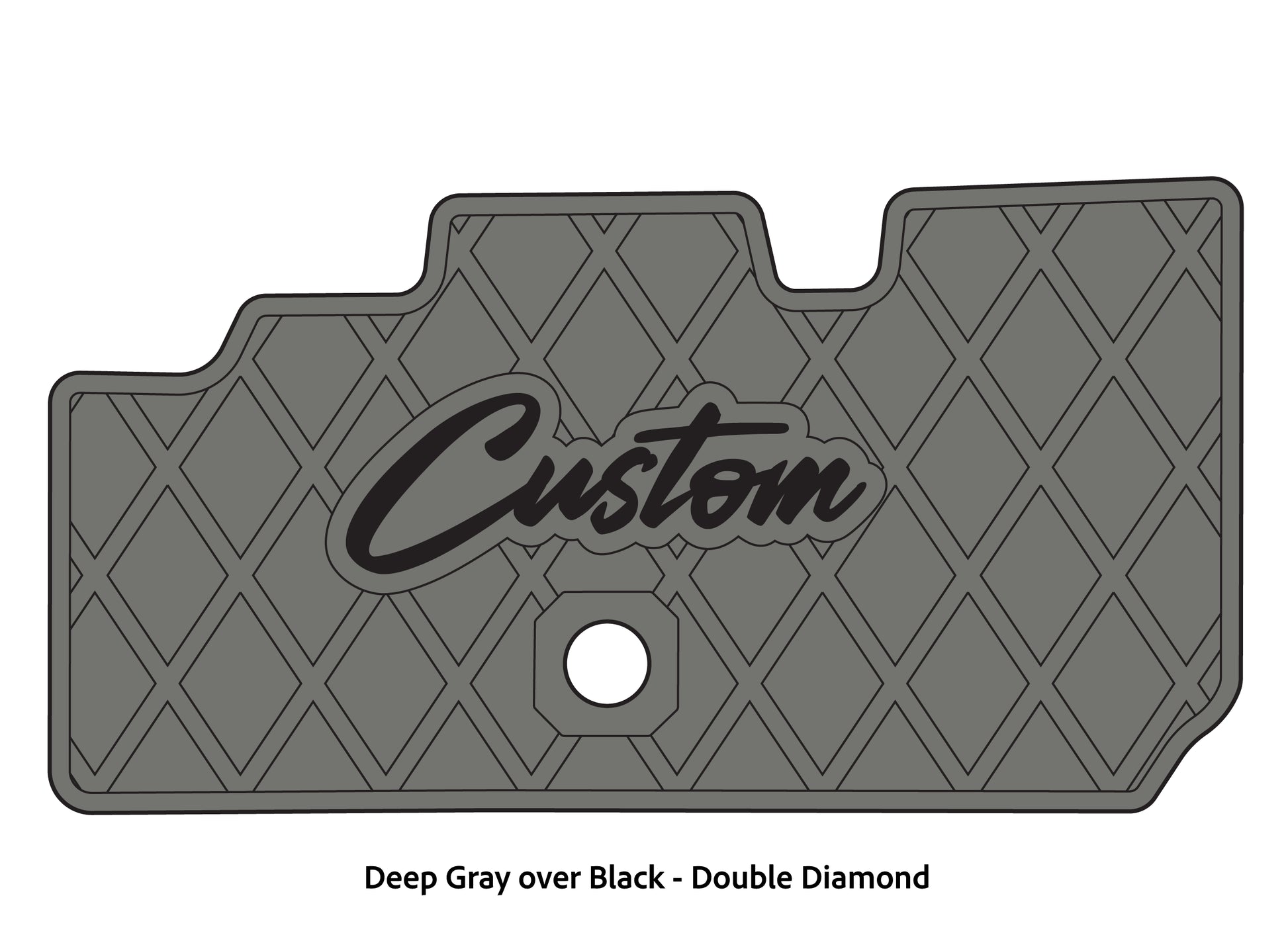 Dura-Deck Basscat Cougar custom EVA foam bass boat flooring in deep gray over black double diamond pattern