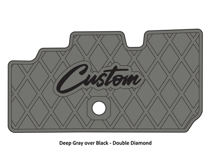 Dura-Deck Basscat Cougar custom EVA foam bass boat flooring in deep gray over black double diamond pattern