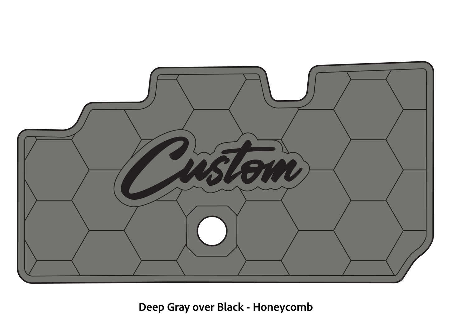 Dura-Deck Basscat Cougar custom EVA foam bass boat flooring in deep gray over black honeycomb pattern