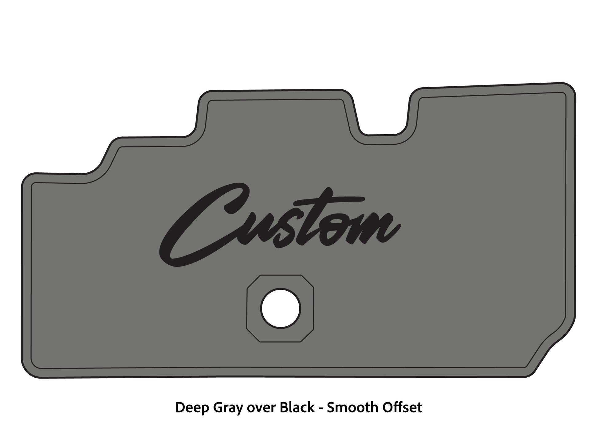 Dura-Deck Basscat Cougar custom EVA foam bass boat flooring in deep gray over black smooth offset pattern