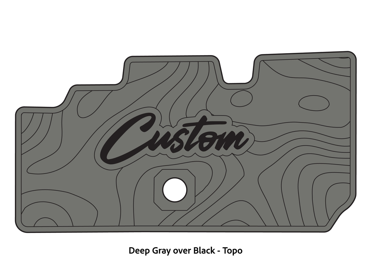 Dura-Deck Basscat Cougar custom EVA foam bass boat flooring in deep gray over black topo pattern