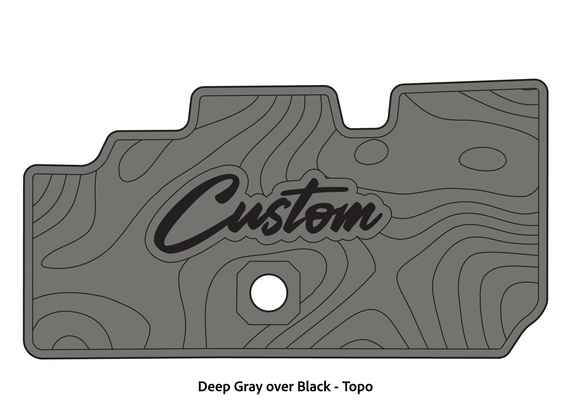 Dura-Deck Basscat Cougar custom EVA foam bass boat flooring in deep gray over black topo pattern
