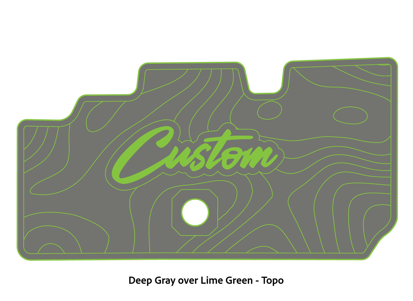 Dura-Deck Basscat Cougar custom EVA foam bass boat flooring in deep gray over lime green topo pattern
