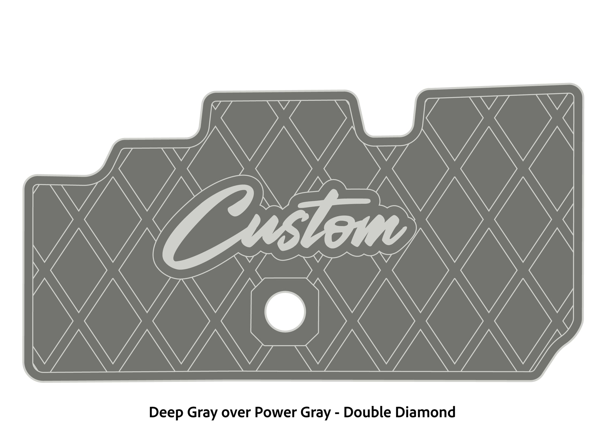 Dura-Deck Basscat Cougar custom EVA foam bass boat flooring in deep gray over power gray double diamond pattern