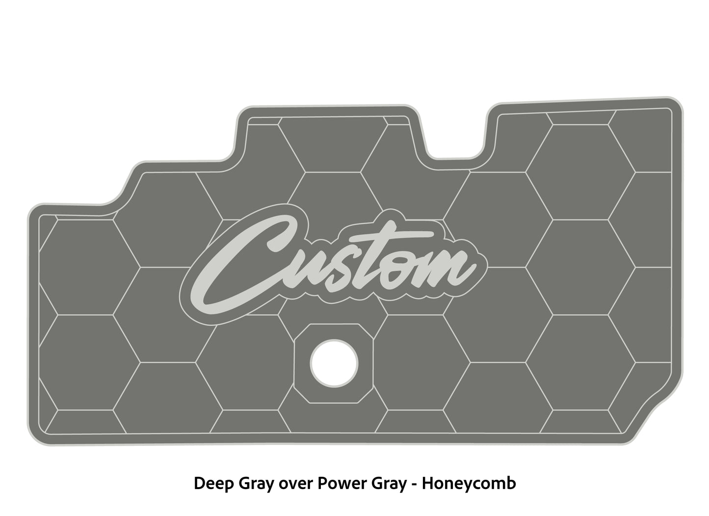Dura-Deck Basscat Cougar custom EVA foam bass boat flooring in deep gray over power gray honeycomb pattern
