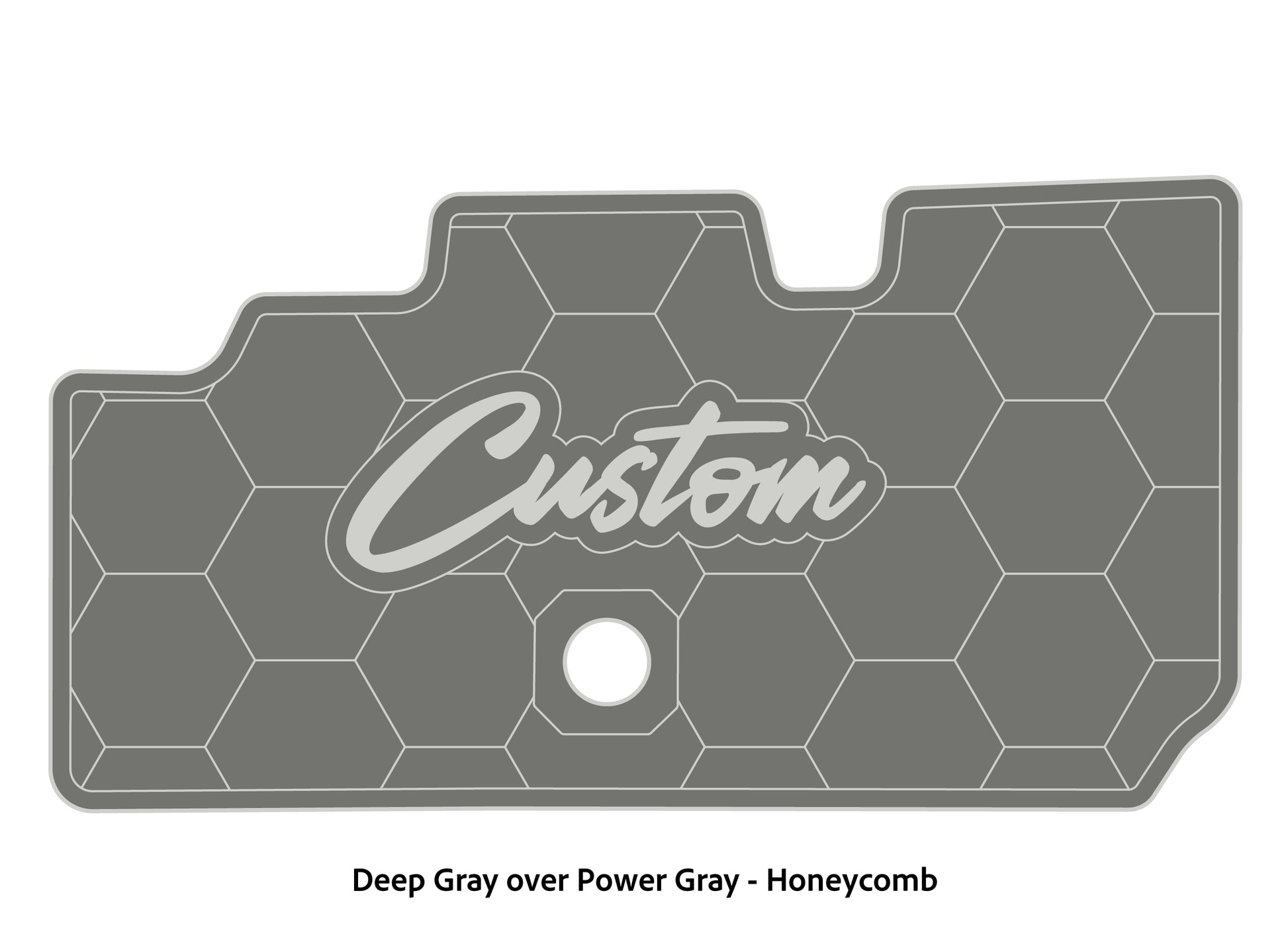 Dura-Deck Basscat Cougar custom EVA foam bass boat flooring in deep gray over power gray honeycomb pattern