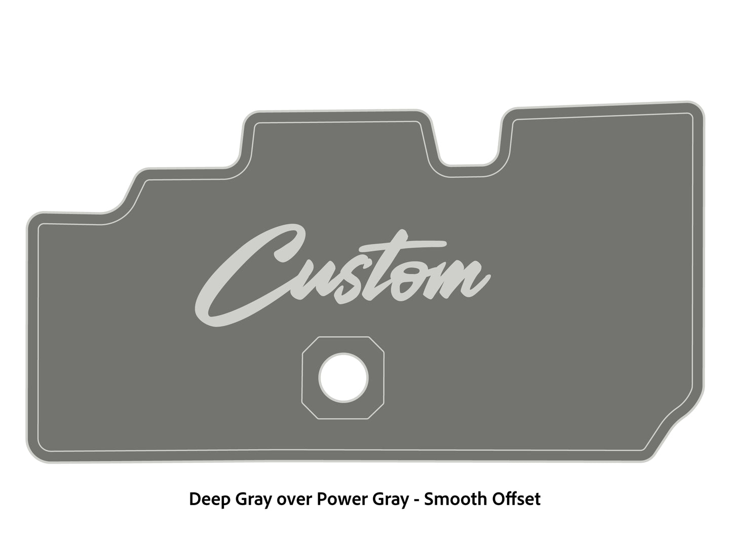 Dura-Deck Basscat Cougar custom EVA foam bass boat flooring in deep gray over power gray smooth offset