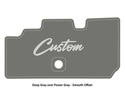 Dura-Deck Basscat Cougar custom EVA foam bass boat flooring in deep gray over power gray smooth offset