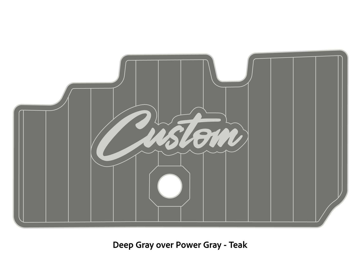 Dura-Deck Basscat Cougar custom EVA foam bass boat flooring in deep gray over power gray teak pattern