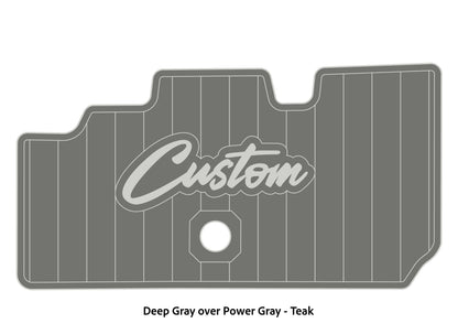 Dura-Deck Basscat Cougar custom EVA foam bass boat flooring in deep gray over power gray teak pattern