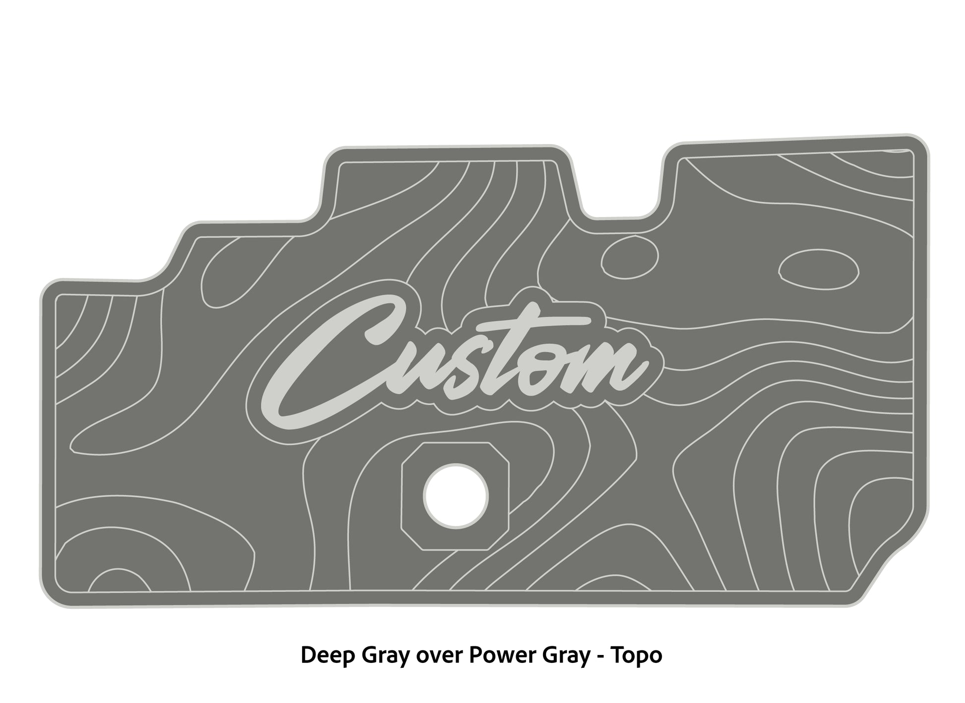 Dura-Deck Basscat Cougar custom EVA foam bass boat flooring in deep gray over power gray topo pattern