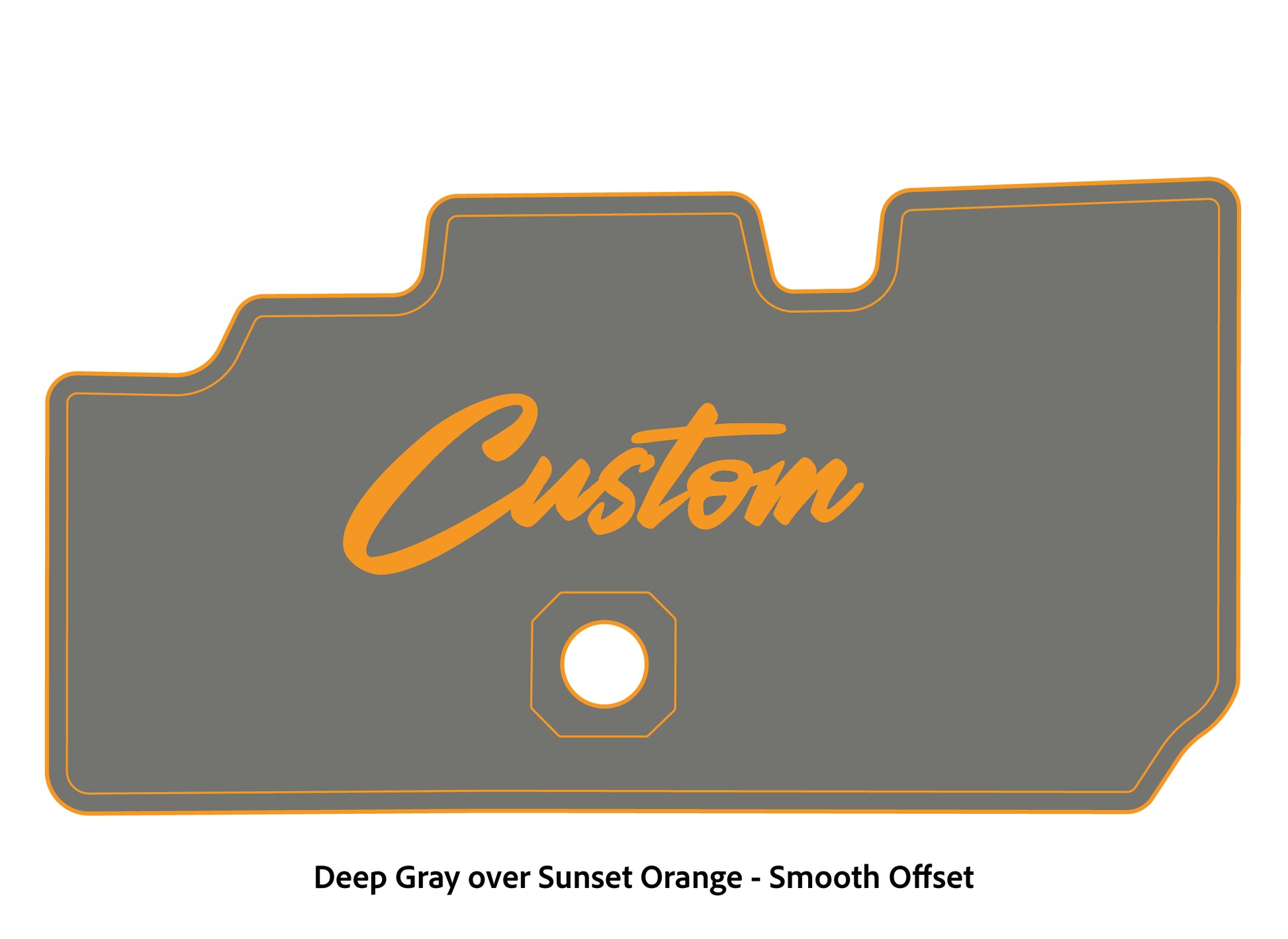 Dura-Deck Basscat Cougar custom EVA foam bass boat flooring in deep gray over sunset orange smooth offset pattern