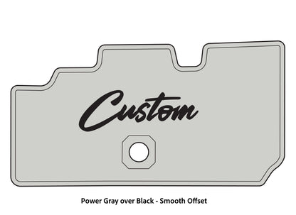 Dura-Deck Basscat Cougar custom EVA foam bass boat flooring in power gray over black smooth offset pattern