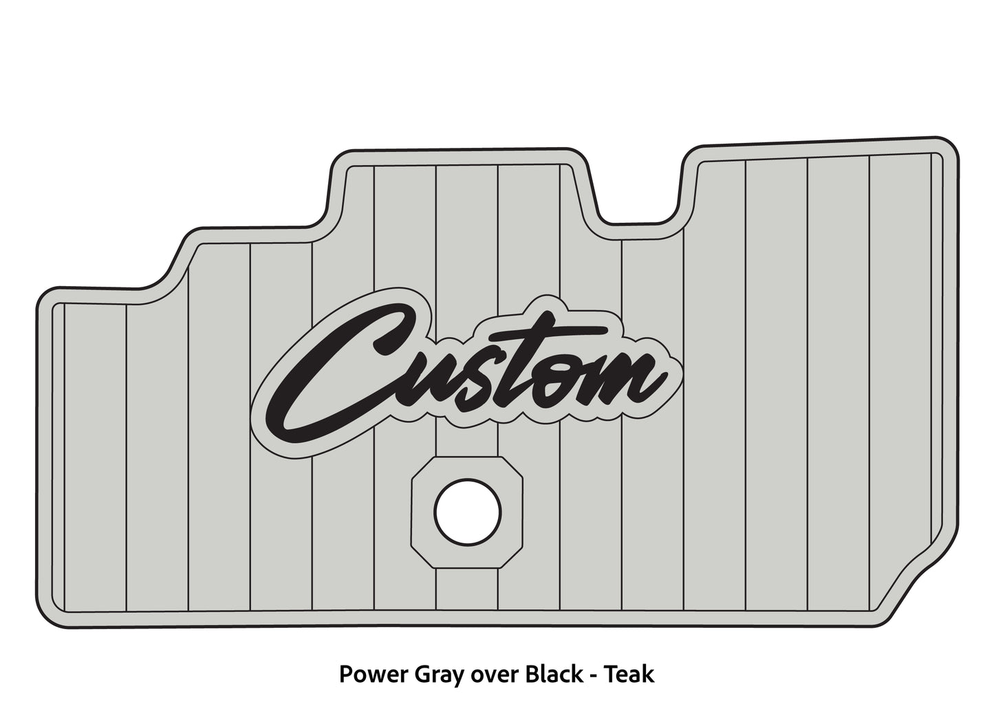 Dura-Deck Basscat Cougar custom EVA foam bass boat flooring in power gray over black teak pattern