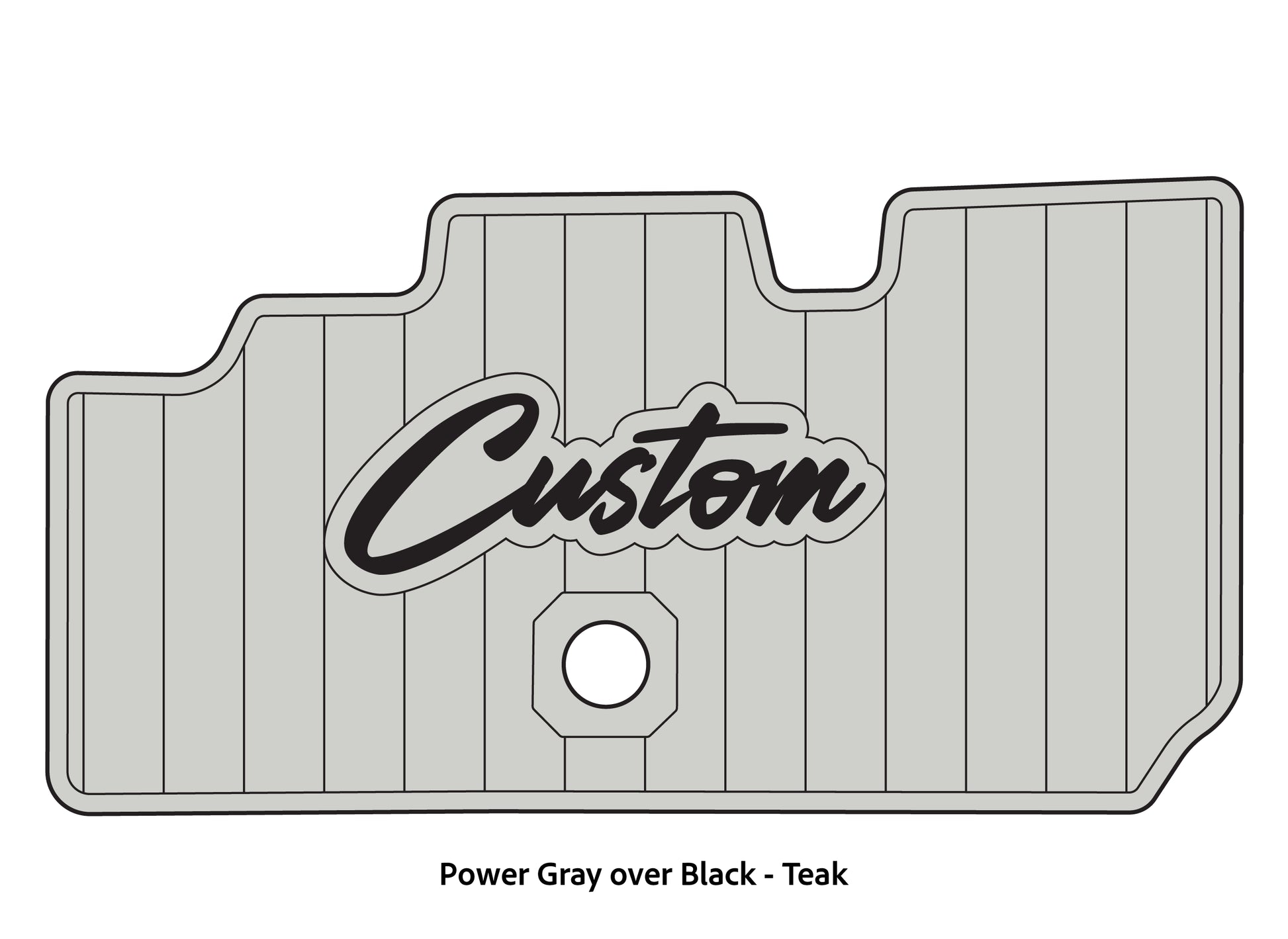 Dura-Deck Basscat Cougar custom EVA foam bass boat flooring in power gray over black teak pattern