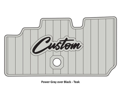 Dura-Deck Basscat Cougar custom EVA foam bass boat flooring in power gray over black teak pattern
