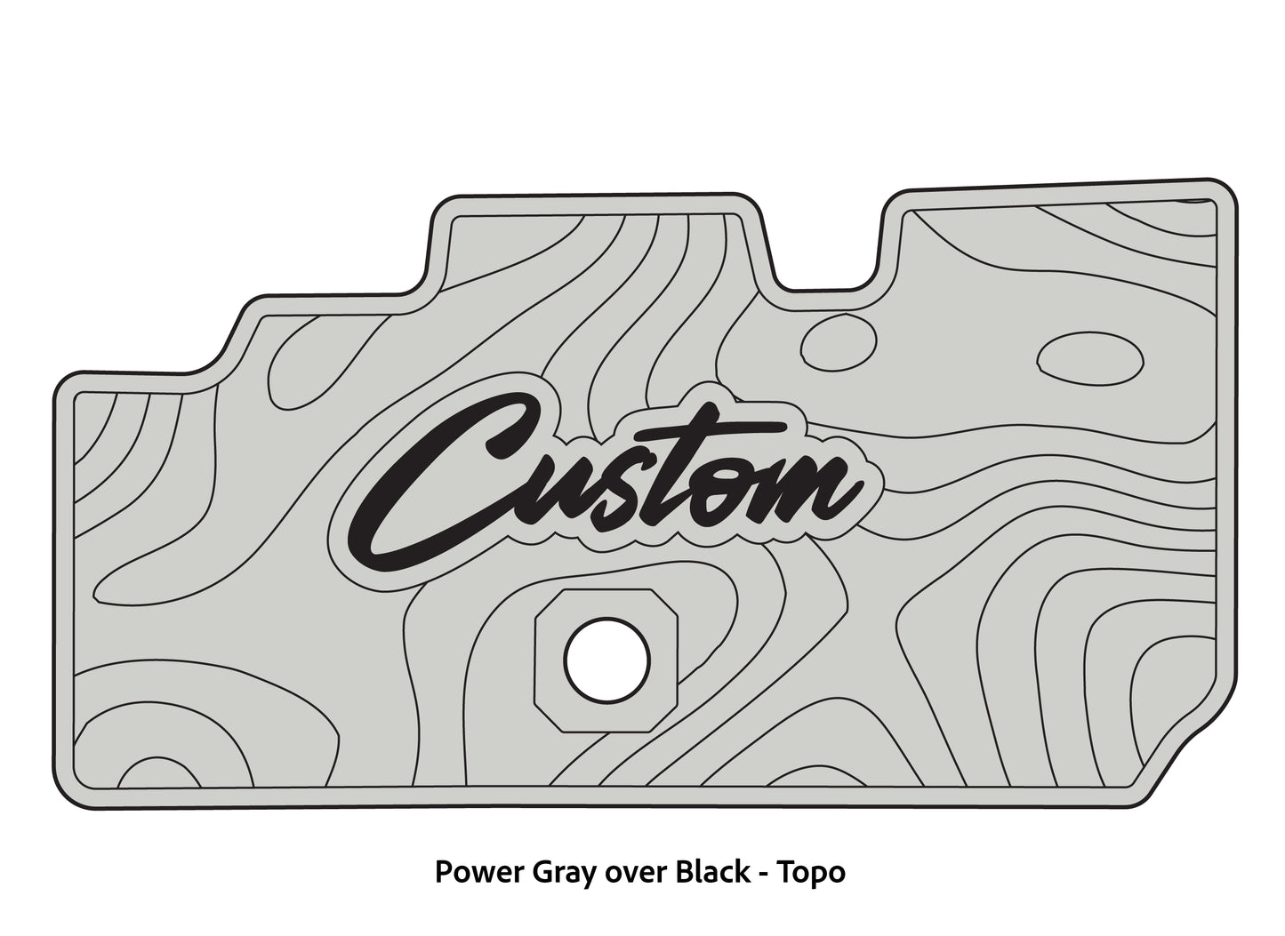 Dura-Deck Basscat Cougar custom EVA foam bass boat flooring in power gray over black topo pattern