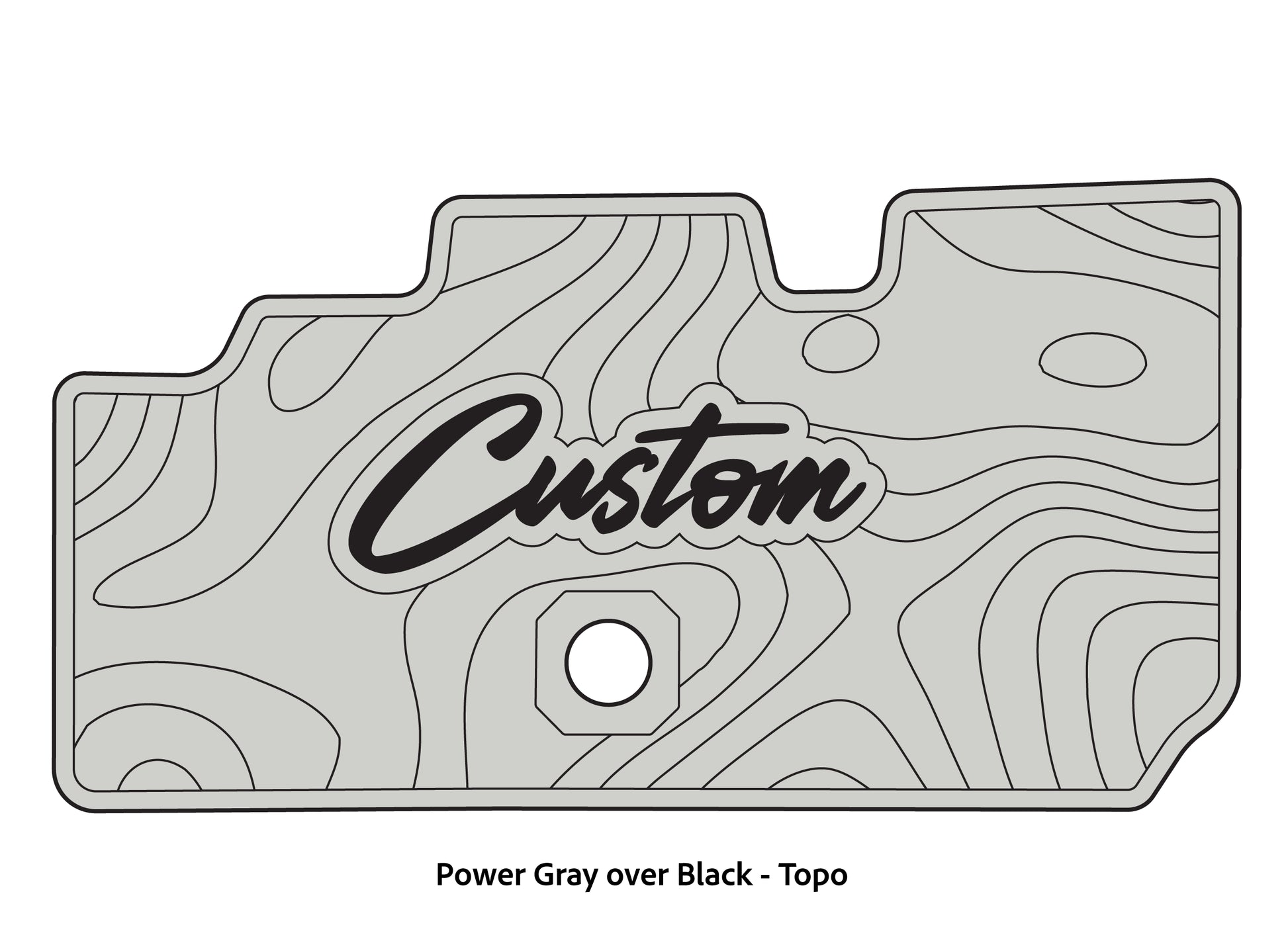 Dura-Deck Basscat Cougar custom EVA foam bass boat flooring in power gray over black topo pattern