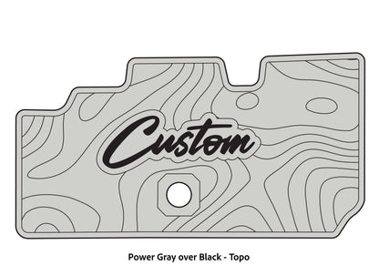 Dura-Deck Basscat Cougar custom EVA foam bass boat flooring in power gray over black topo pattern