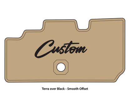 Dura-Deck Basscat Cougar custom EVA foam bass boat flooring in terra over black smooth offset