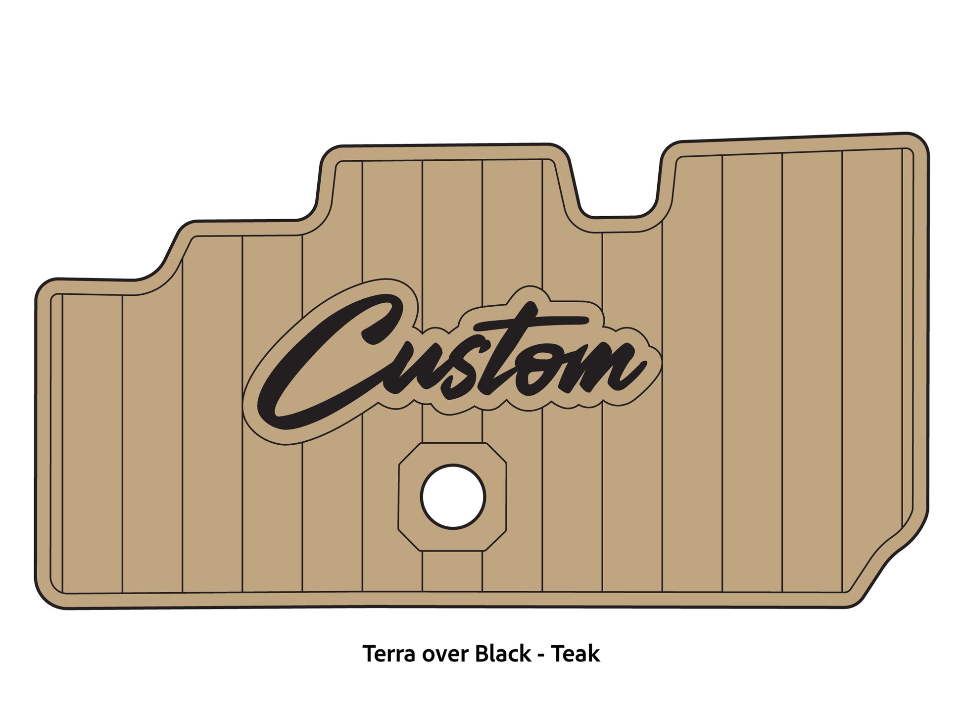 Dura-Deck Basscat Cougar custom EVA foam bass boat flooring in terra over black teak pattern