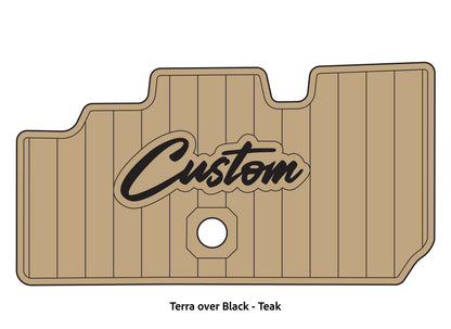 Dura-Deck Basscat Cougar custom EVA foam bass boat flooring in terra over black teak pattern