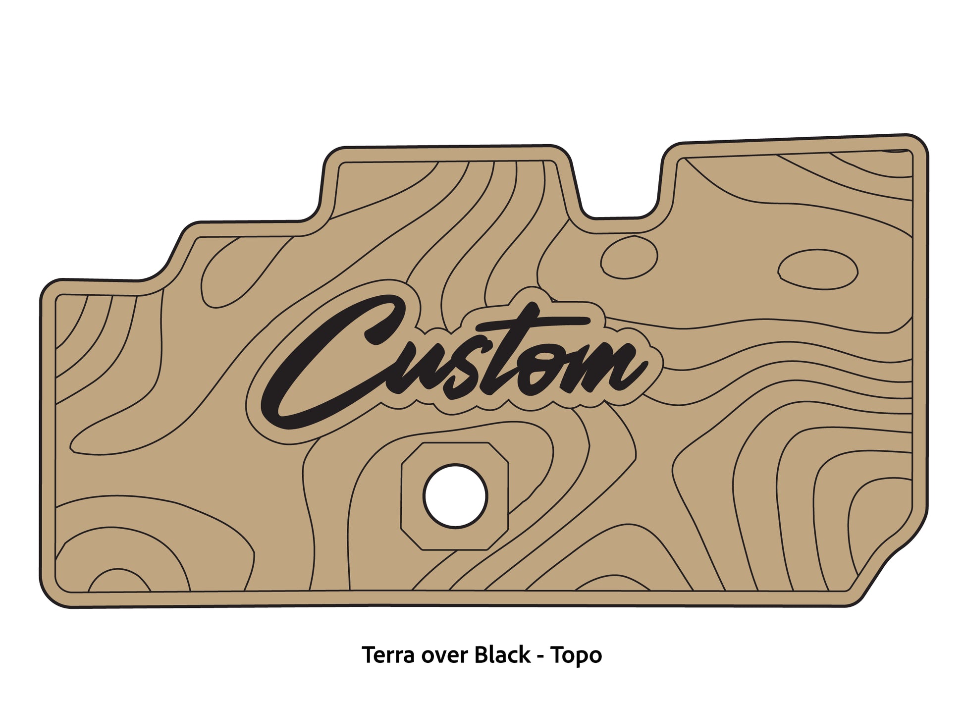 Dura-Deck Basscat Cougar custom EVA foam bass boat flooring in terra over black topo pattern