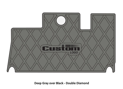 Dura-Deck Triton 21xs custom eva foam bass boat flooring in deep gray over black double diamond pattern