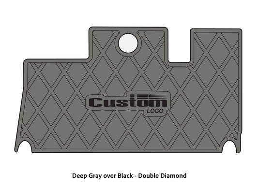 Dura-Deck Triton 21xs custom eva foam bass boat flooring in deep gray over black double diamond pattern