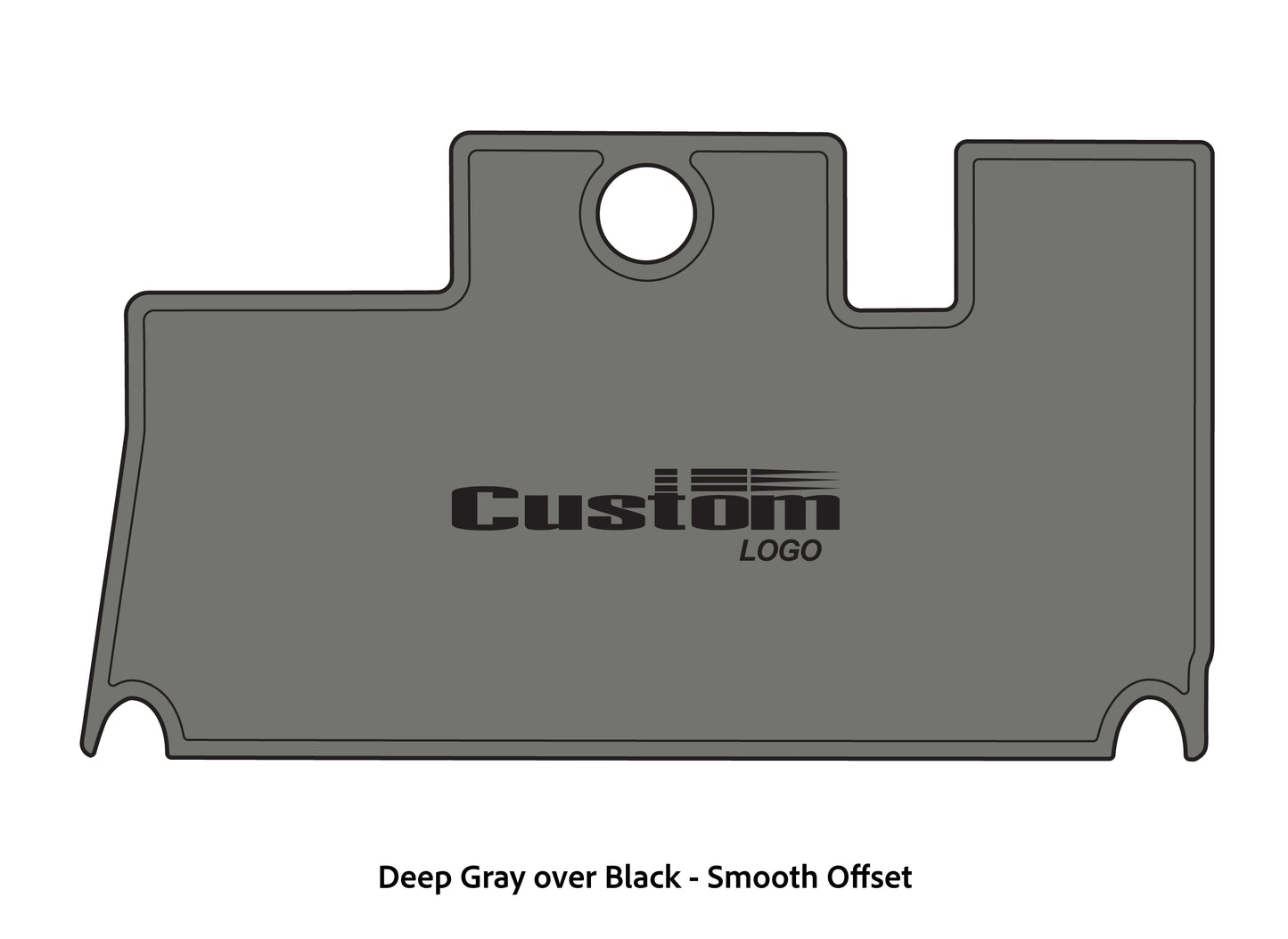 Dura-Deck Triton 21xs custom eva foam bass boat flooring in deep gray over black smooth offset pattern
