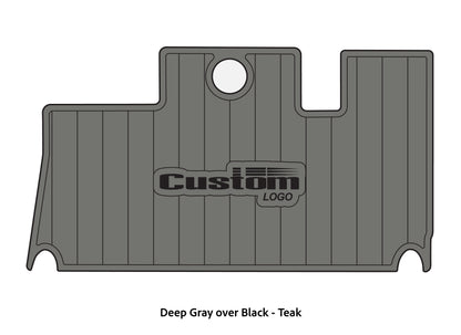 Dura-Deck Triton 21xs custom eva foam bass boat flooring in deep gray over black teak pattern