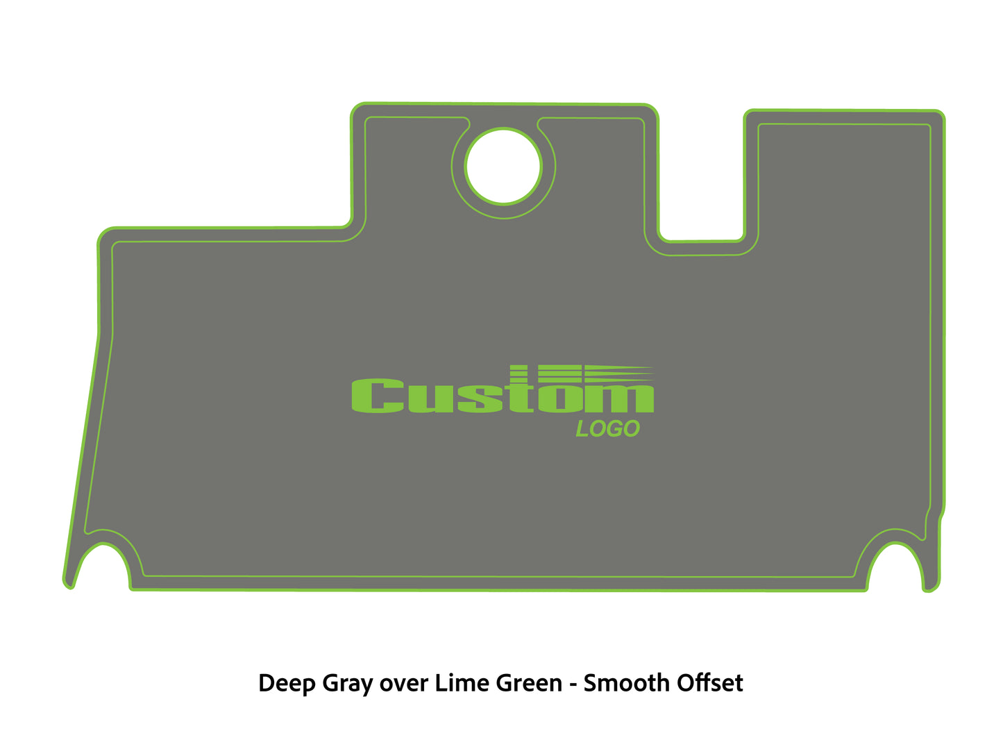 Dura-Deck Triton 21xs custom eva foam bass boat flooring in deep gray over lime green smooth offset pattern