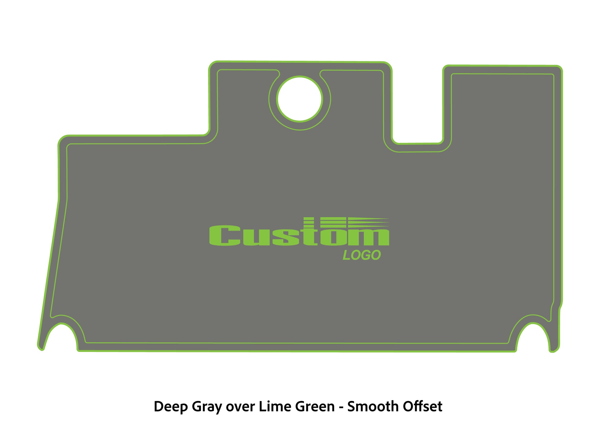Dura-Deck Triton 21xs custom eva foam bass boat flooring in deep gray over lime green smooth offset pattern