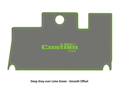 Dura-Deck Triton 21xs custom eva foam bass boat flooring in deep gray over lime green smooth offset pattern