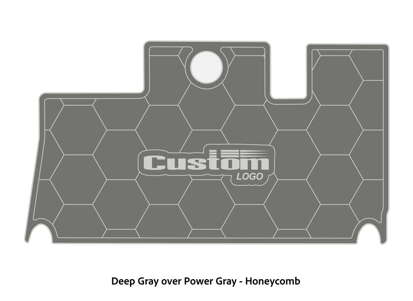 Dura-Deck Triton 21xs custom eva foam bass boat flooring in deep gray over power gray honeycomb pattern