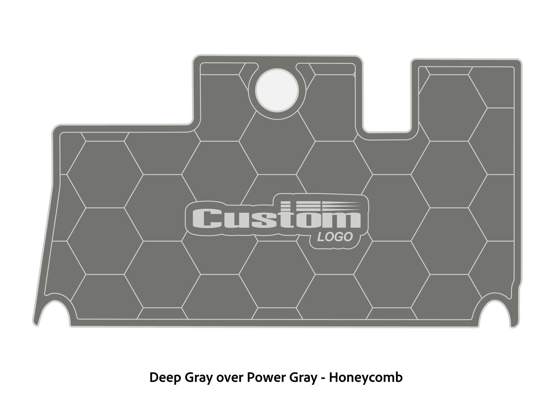 Dura-Deck Triton 21xs custom eva foam bass boat flooring in deep gray over power gray honeycomb pattern