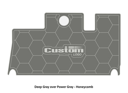 Dura-Deck Triton 21xs custom eva foam bass boat flooring in deep gray over power gray honeycomb pattern