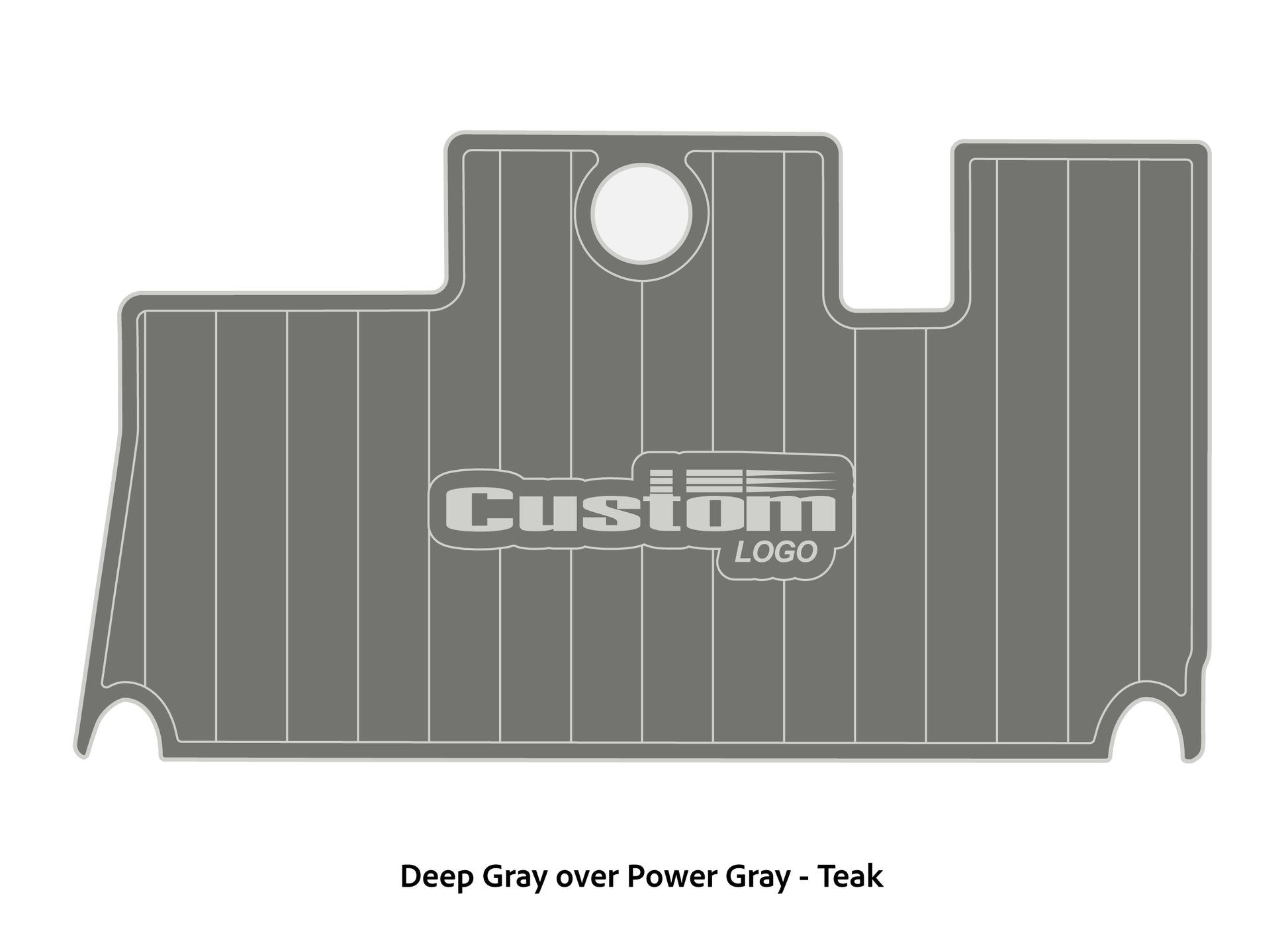 Dura-Deck Triton 21xs custom eva foam bass boat flooring in deep gray over power gray teak pattern