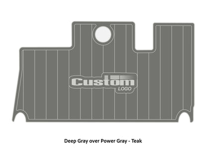 Dura-Deck Triton 21xs custom eva foam bass boat flooring in deep gray over power gray teak pattern
