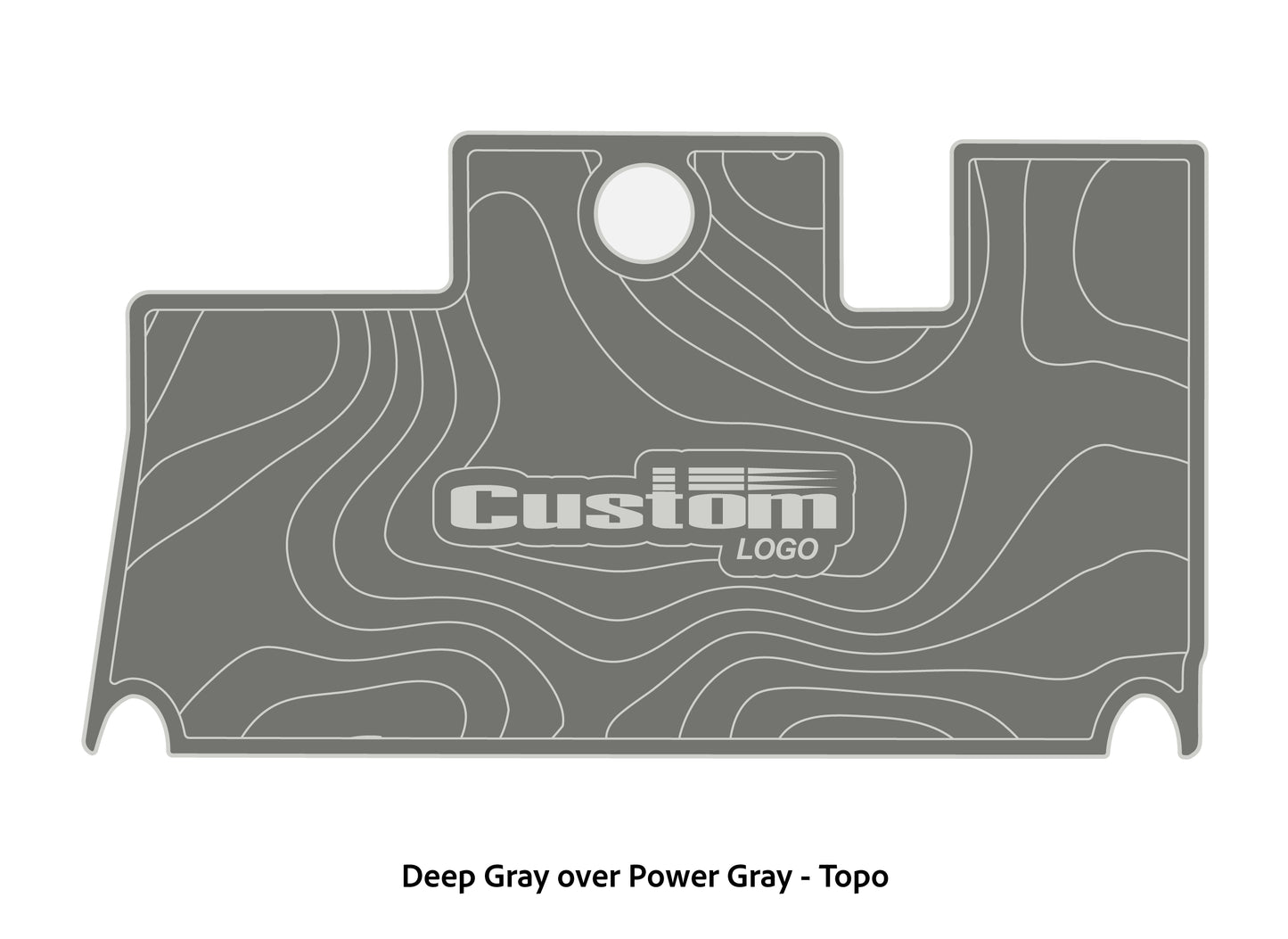 Dura-Deck Triton 21xs  custom eva foam bass boat flooring in deep gray over power gray topo pattern