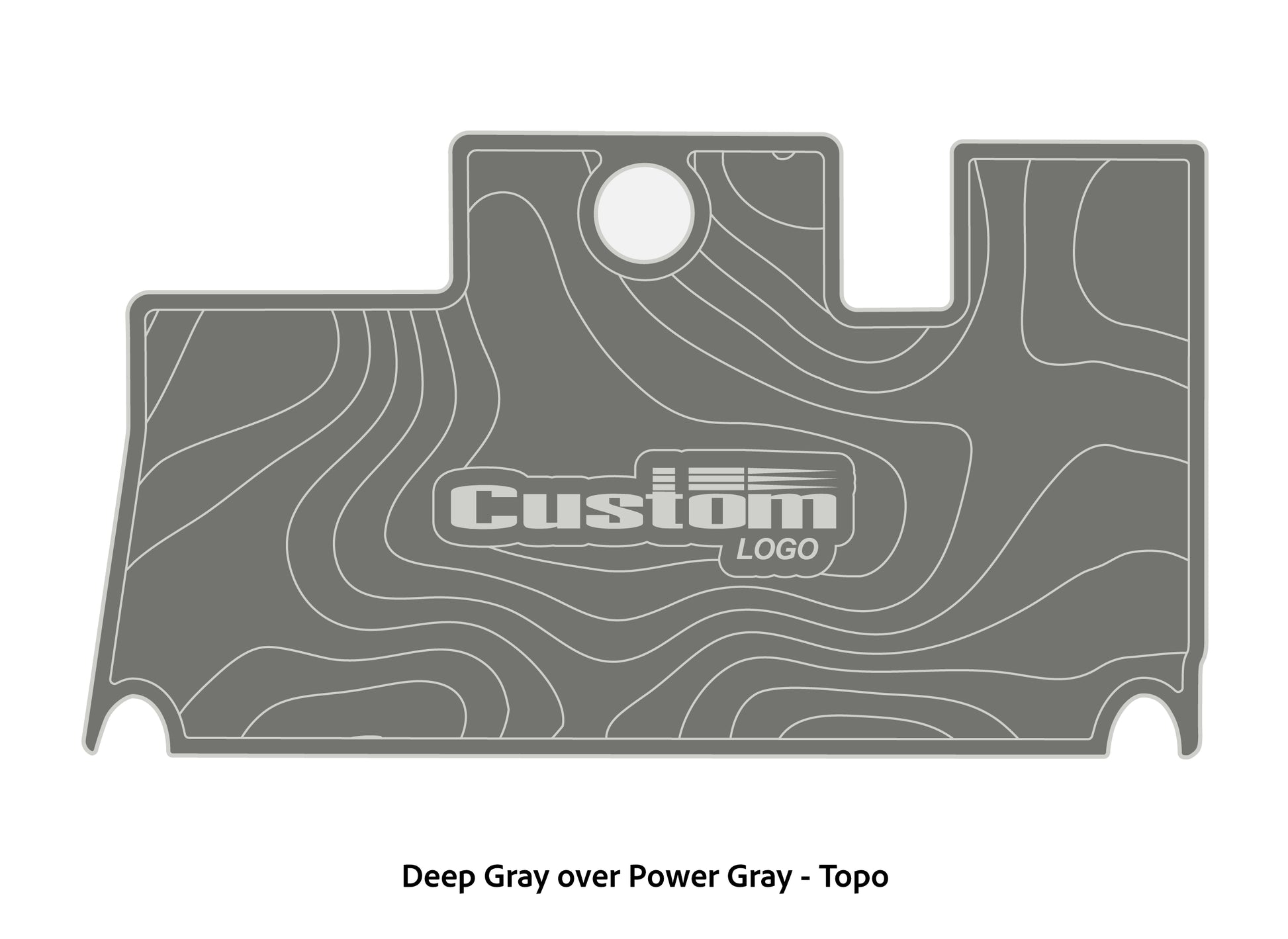 Dura-Deck Triton 21xs  custom eva foam bass boat flooring in deep gray over power gray topo pattern